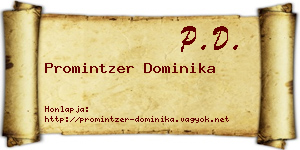 Promintzer Dominika névjegykártya
